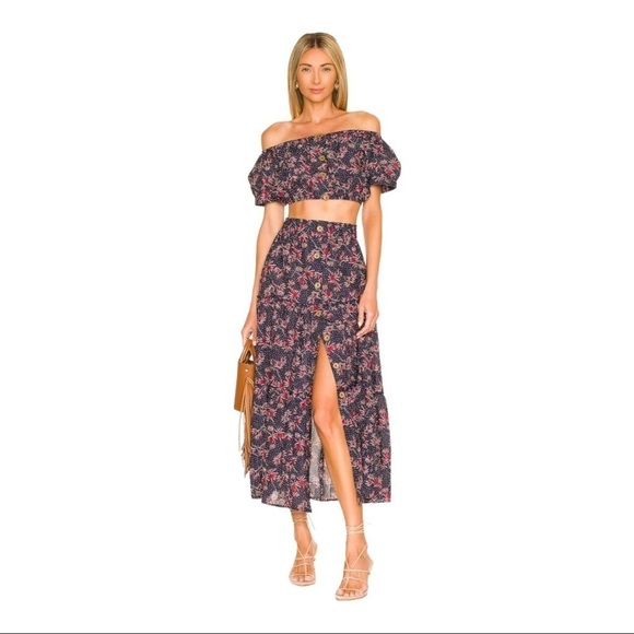 NEW Eberjey Harper Crop Top in Peacoat and Brick Elastic On or Off Shoulder - Picture 8 of 9